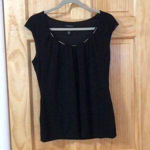 Black dress top with gold wire detail